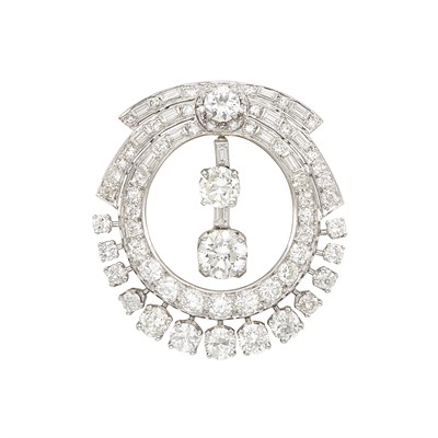 Lot 251 - Platinum and Diamond Wreath Brooch
