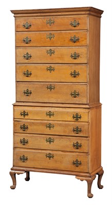 Lot 223 - Queen Anne Maple Chest on Chest With five...