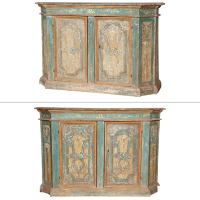 Lot 291 - Pair of Italian Polychome-Painted Tall Side...