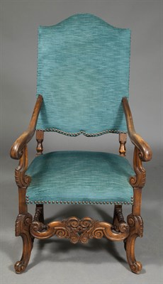 Lot 1470 - Pair of Louis XIV Style Beechwood Armchairs...