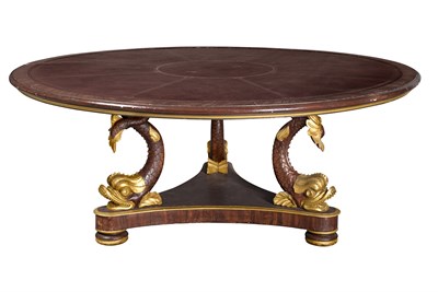 Lot 296 - Regency Style Faux Bois and Parcel Gilt Center...