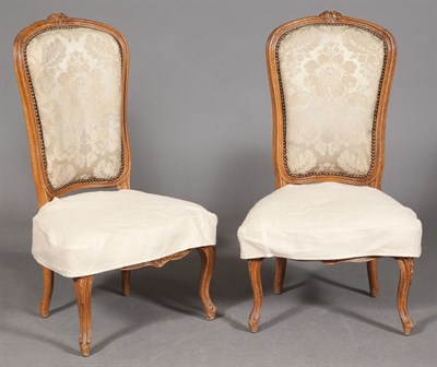 Lot 1047 - Pair of Louis XV Style Beechwood Slipper...