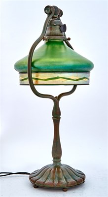 Lot 484 - Tiffany Studios Bronze and Hand-Blown Favrile...