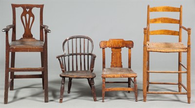 Lot 271 - Group of Two Child's Chairs and Two Highchairs...