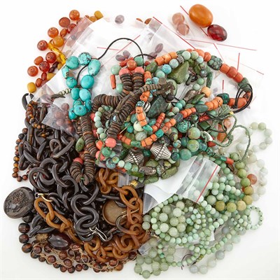 Lot 1841 - Group of Amber and Turquoise Beads