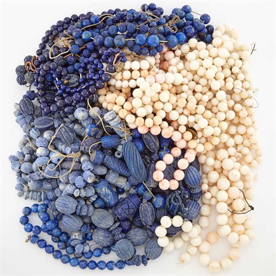 Lot 1845 - Group of Lapis and Coral Beads