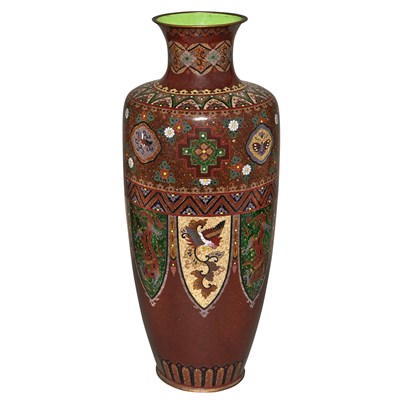 Lot 39 - Japanese Cloisonne Vase Meiji Period With...
