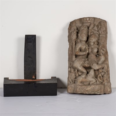 Lot 60 - Indian Sandstone Figural Group Central India,...
