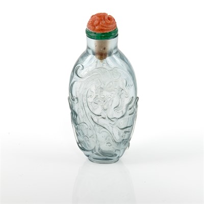 Lot 187 - Chinese Pale Blue Glass Snuff Bottle 19th...