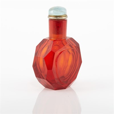 Lot 295 - Chinese Ruby Red Glass Snuff Bottle Qianlong...