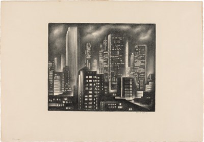 Lot 38 - Howard Cook NEW YORK NIGHT (D. 162) Lithograph,...
