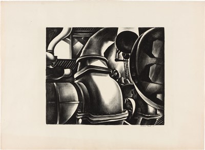 Lot 36 - Howard Cook ENGINE ROOM (D. 128) Lithograph,...