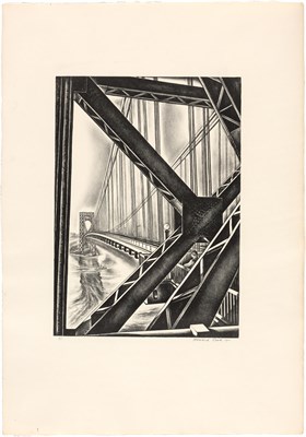 Lot 39 - Howard Cook GEORGE WASHINGTON BRIDGE WITH "B"...