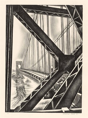 Lot 39 - Howard Cook GEORGE WASHINGTON BRIDGE WITH "B"...