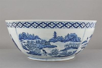 Lot 194 - Large Chinese Blue and White Glazed Porcelain...