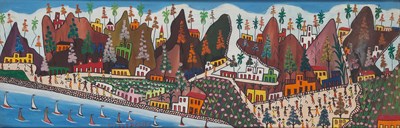 Lot 17 - Gilbert Desir Haitian, 20th Century Village...