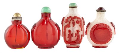 Lot 312 - Group of Four Chinese Glass Snuff Bottles...