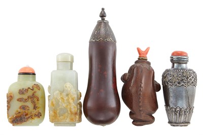 Lot 306 - Group of Five Chinese Snuff Bottles Comprising...