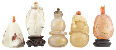 Lot 286 - Group of Five Chinese Snuff Bottles Comprising...