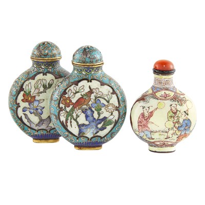 Lot 270 - Two Chinese Enamel Snuff Bottles Qing Dynasty...