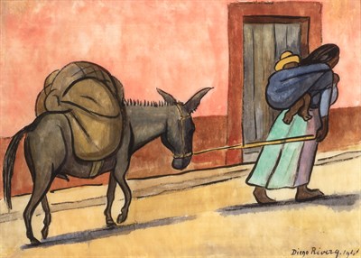 Lot 1002 - Diego Rivera Mexican, 1886-1957 Woman with a...