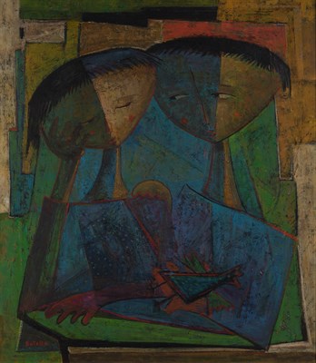 Lot 1019 - Angel Botello Puerto Rican, 1913-1986 Ninos...