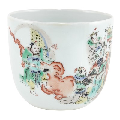 Lot 54 - Chinese Famille Verte Glazed Porcelain Cup...