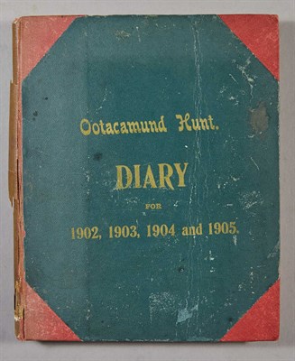 Lot 113 - [FIFE, A. D'A.] Ootacamund Hunt. Diary for...