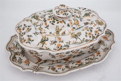 Lot 177 - Moustiers Faience Oval Tureen and Stand With...