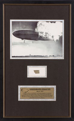 Lot 16 - [HINDENBURG DISASTER] Fabric remnant from...