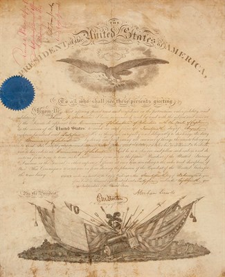 Lot 26 - LINCOLN, ABRAHAM Appointment signed as...