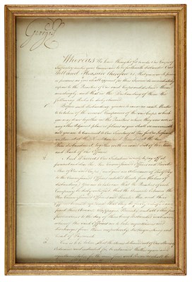 Lot 20 - KING GEORGE III Document signed ordering the...