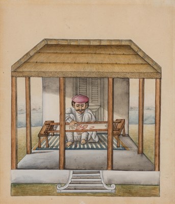 Lot 44 - Indian School 19th Century (i) Figure in white...