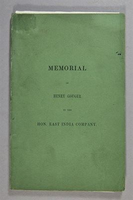 Lot 127 - GOUGER, HENRY Memorial of Henry Gouger to the...