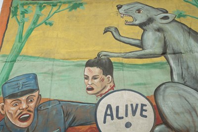 Lot 122 - Snap Wyatt 'Alive' Sideshow Banner 1940s...