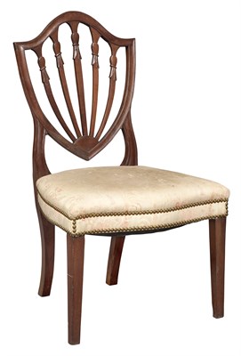 Lot 288 - Federal Carved Mahogany Shield Back Side Chair...