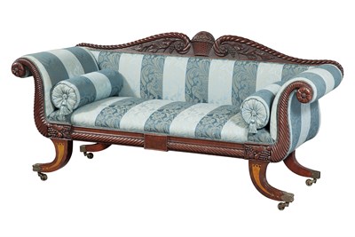 Lot 282 - Classical Carved and Inlaid Mahogany...