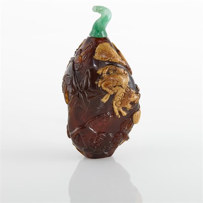 Lot 344 - Chinese Root Amber Snuff Bottle Qing Dynasty...