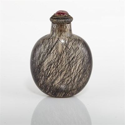 Lot 289 - Chinese Hair Crystal Snuff Bottle Qing Dynasty...
