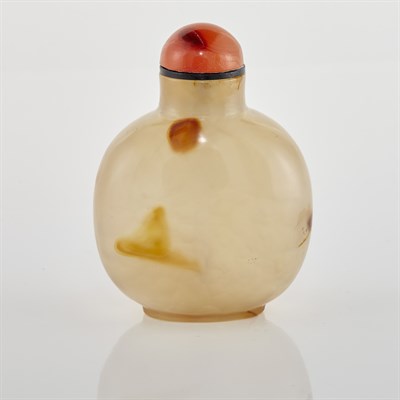 Lot 335 - Chinese Cameo Agate Snuff Bottle Of ovoid form...