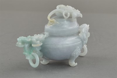 Lot 137 - Chinese Jade Covered Censer The oval rounded...