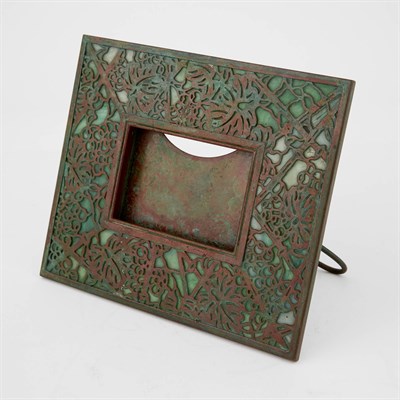 Lot 481 - Tiffany Studios Etched Metal and Green Favrile...
