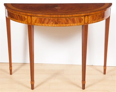 Lot 191 - George III Style Inlaid Mahogany D-Shaped...