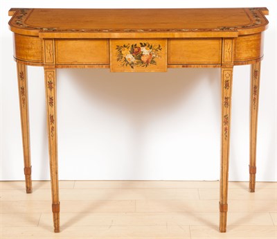 Lot 192 - George III Style Painted Satinwood Side Table...
