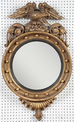 Lot 287 - Classical Giltwood Convex Mirror 19th Century...