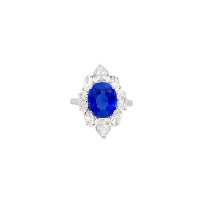 Lot 321 - Platinum, Sapphire and Diamond Ring, Bulgari