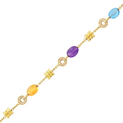 Lot 214 - Gold, Gem-Set Bead and Diamond 'B.Zero1' Bracelet, Bulgari