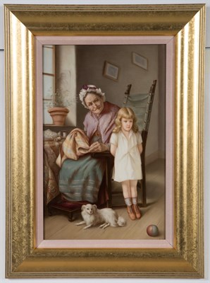 Lot 524 - KPM Framed Painted Porcelain Plaque of an...