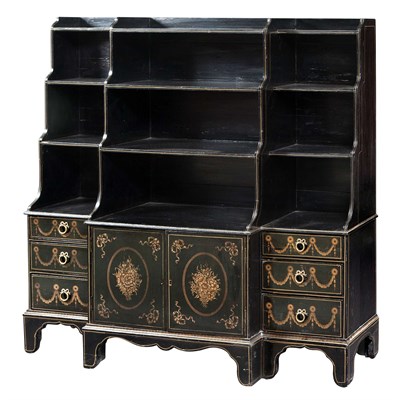 Lot 539 - George III Ebonized and Part-Painted Open...