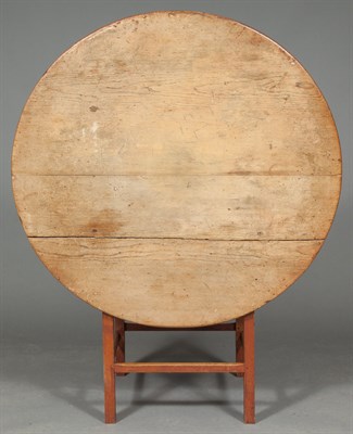 Lot 222 - Pine and Cherry Hutch Table With a circular...